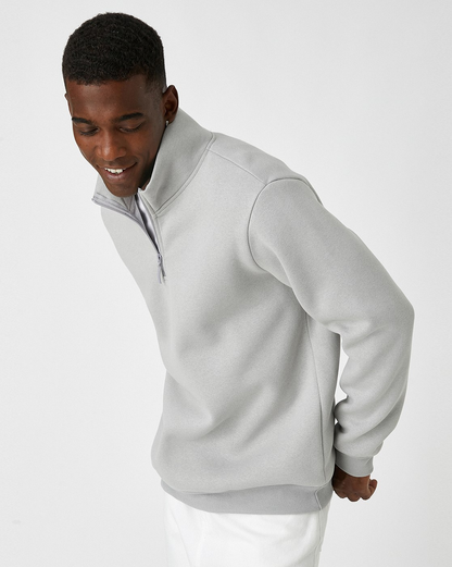Oversize Heavyweight Hoodie 1/4 Zip Pullover 100% Cotton Plain Quarter Half Zipper Turtleneck Unisex Sweatshirt