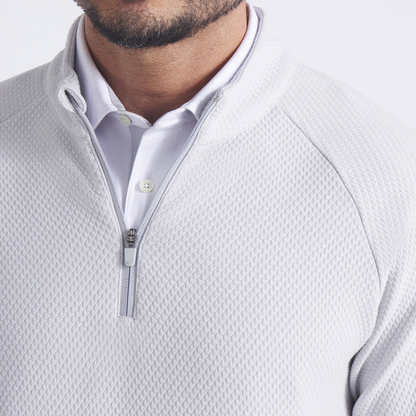 Customized men's luxurious sports slim-fit long-sleeved personalized 1/4 zip gray pullover sports jacket, men's golf sports shirt