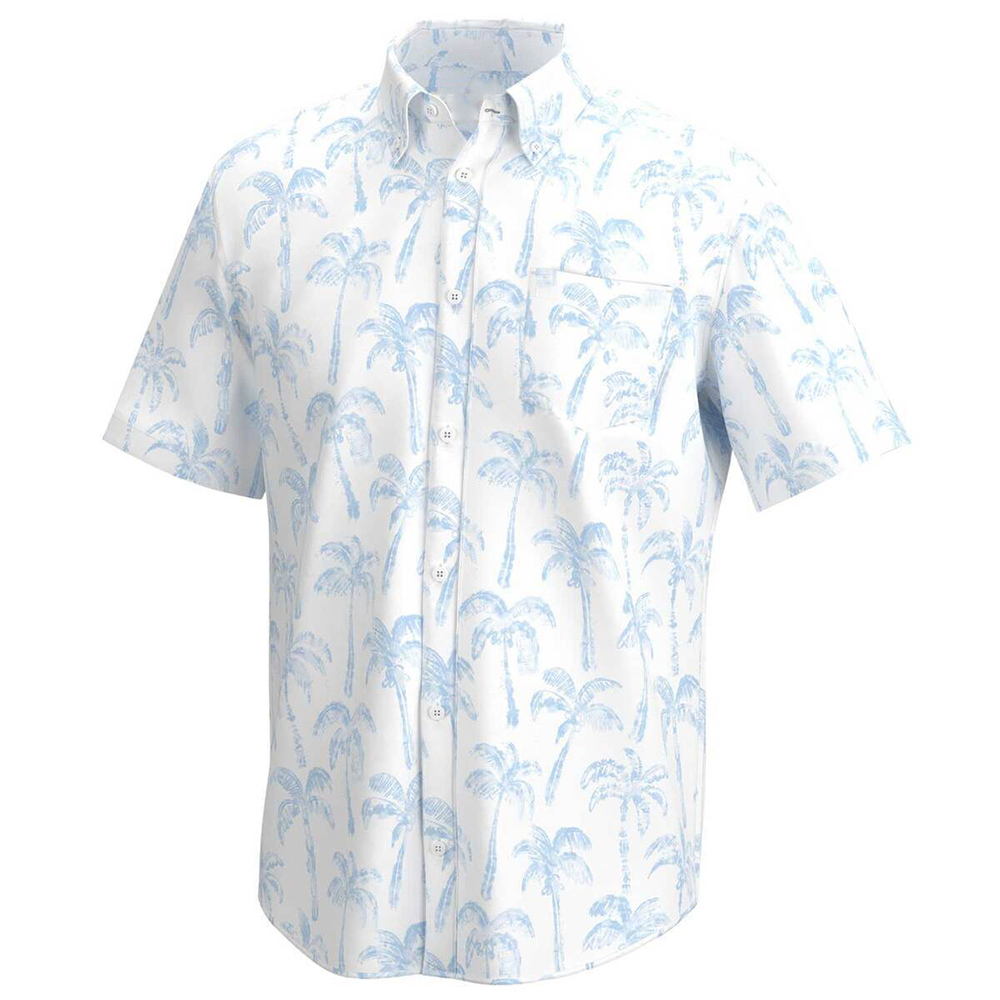 Custom Short Sleeve Printed Men's Short Sleeve Casual Shirt Embroidered Woven Shirt for Men