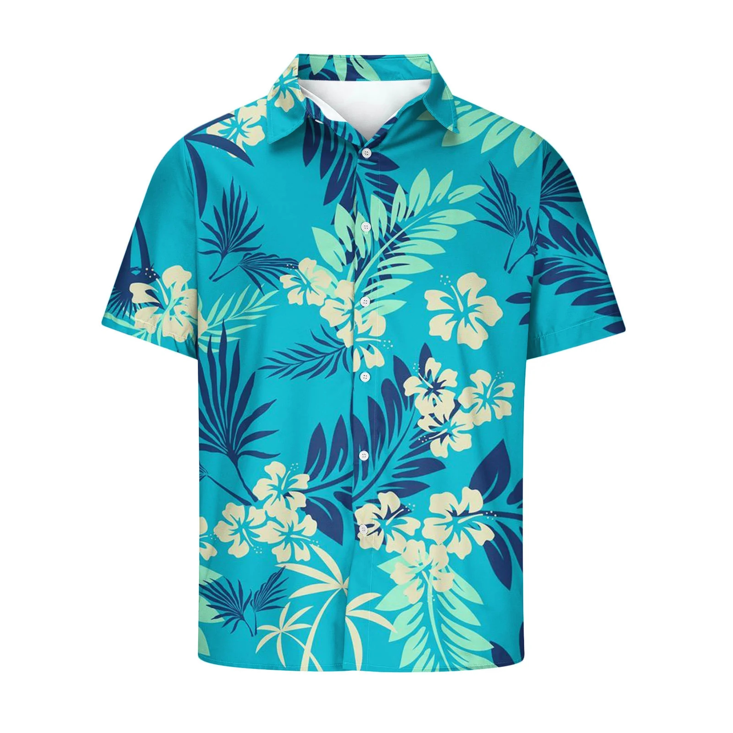 Oem Custom Men's Hawaiian Floral Sublimation Print Button-down Shirt for Men