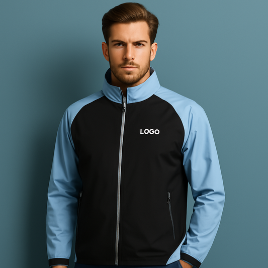 Custom OEM Breathable Men's Windbreaker Jacket Water-Proof Golf Sports Activity Coat Front for Hiking Fishing Spring Weather