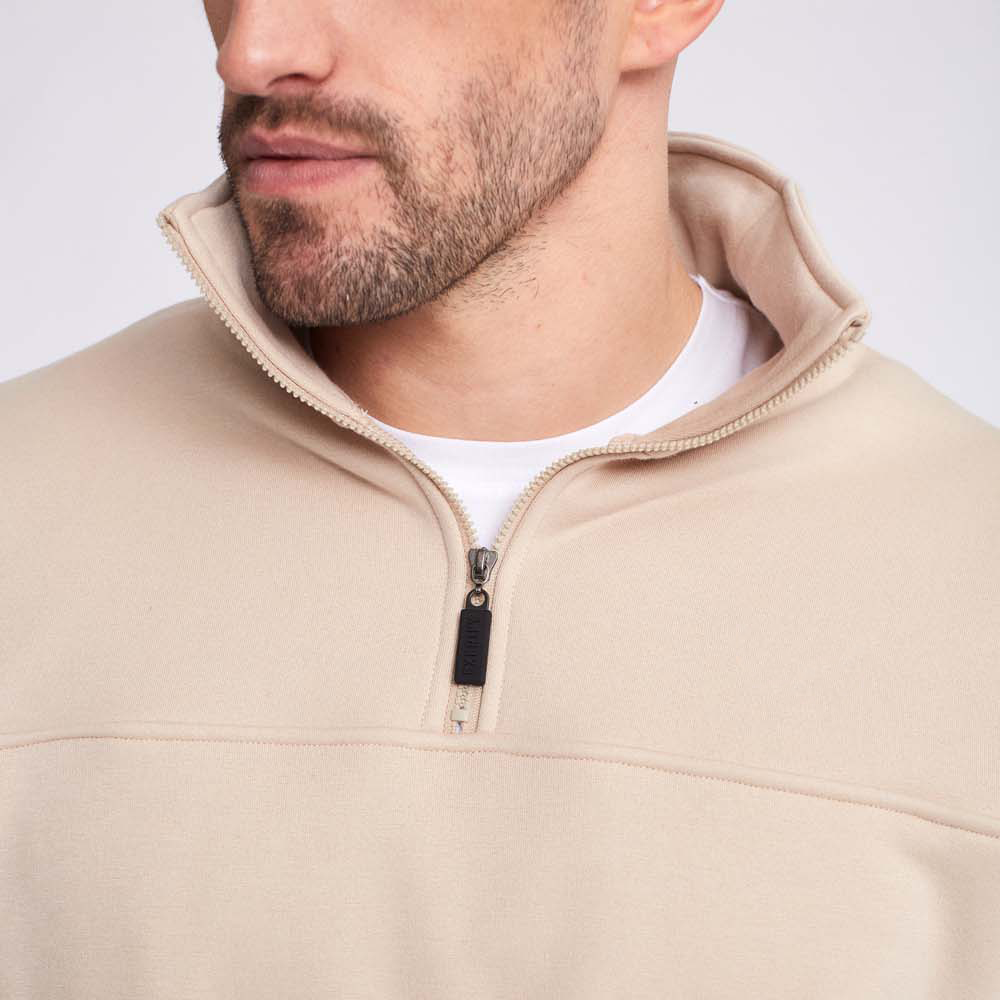 Strength Factory Quality Men's Golf Pullover Sweatshirt Solid Half 1/4 Quarter Zip Neck with Zipper Pocket for Spring Season