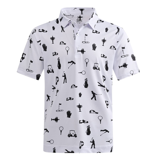 Custom Logo Moisture Wicking Dry Fit Performance Regular Fit Fashion Print Lightweight Soft Mens Golf Polo Shirts