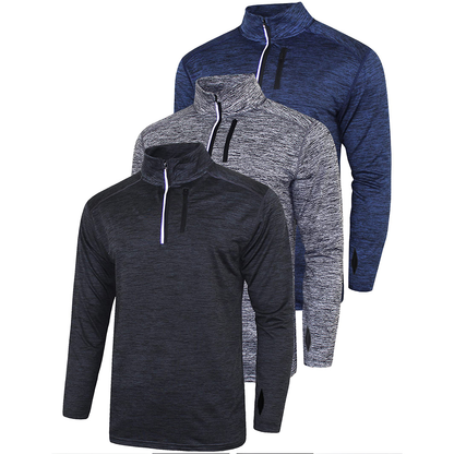 Custom logo Men's Long Sleeve Golf Sport Casual Quick Dry With Chest Pocket 1/4 Zip Pullover Goif