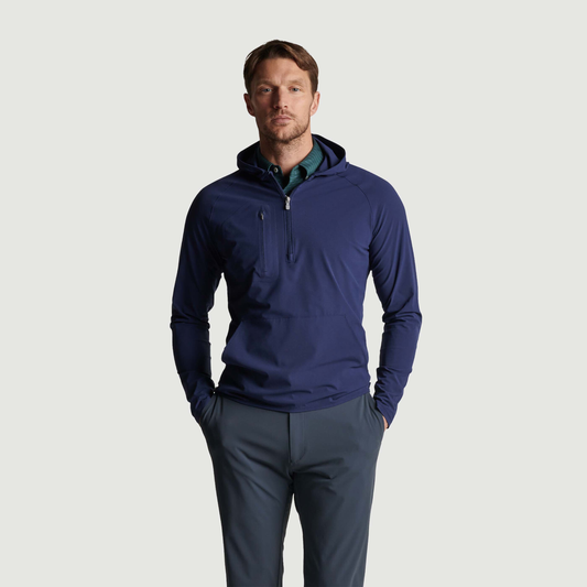 Custom Logo High Quality Luxury Plain 1/4 Quarter Zip Collar Golf Hoodie Pullover Oversized Men's Sweatshirt
