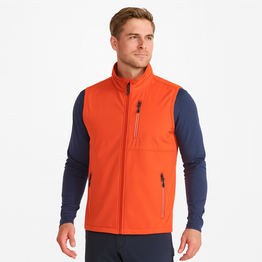 Men's customized logo zipper vests, with breathable embroidery, windproof and reversible, golf jackets, sleeveless design