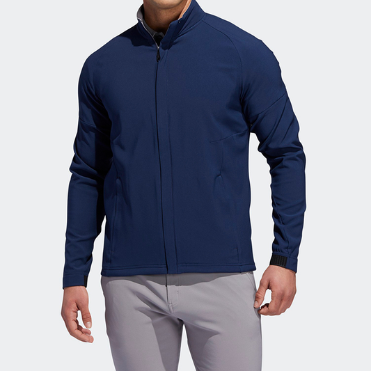 China Supplier Custom Logo Men Golf Full Zip Jacket With Front Pocket