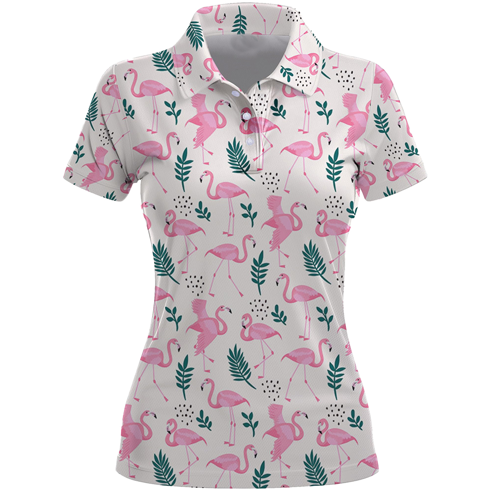 Custom Sublimated Embroidery logo Quick Drying Slim-fit Short Sleeve Women Golf Polo Shirts