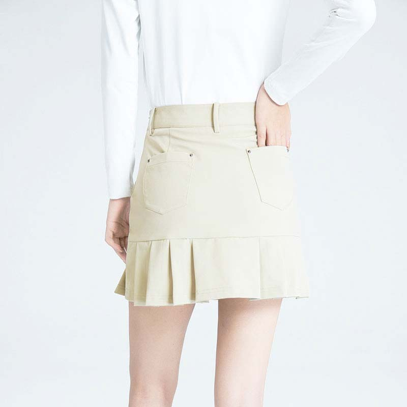 Ladies' golf clothing, short knitted polyester and spandex embroidered casual golf dresses