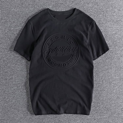 Custom Summer Relief 3d Letter T-shirt Europe and the United States Men's Short Sleeve 100% Cotton Em Casual Shirt