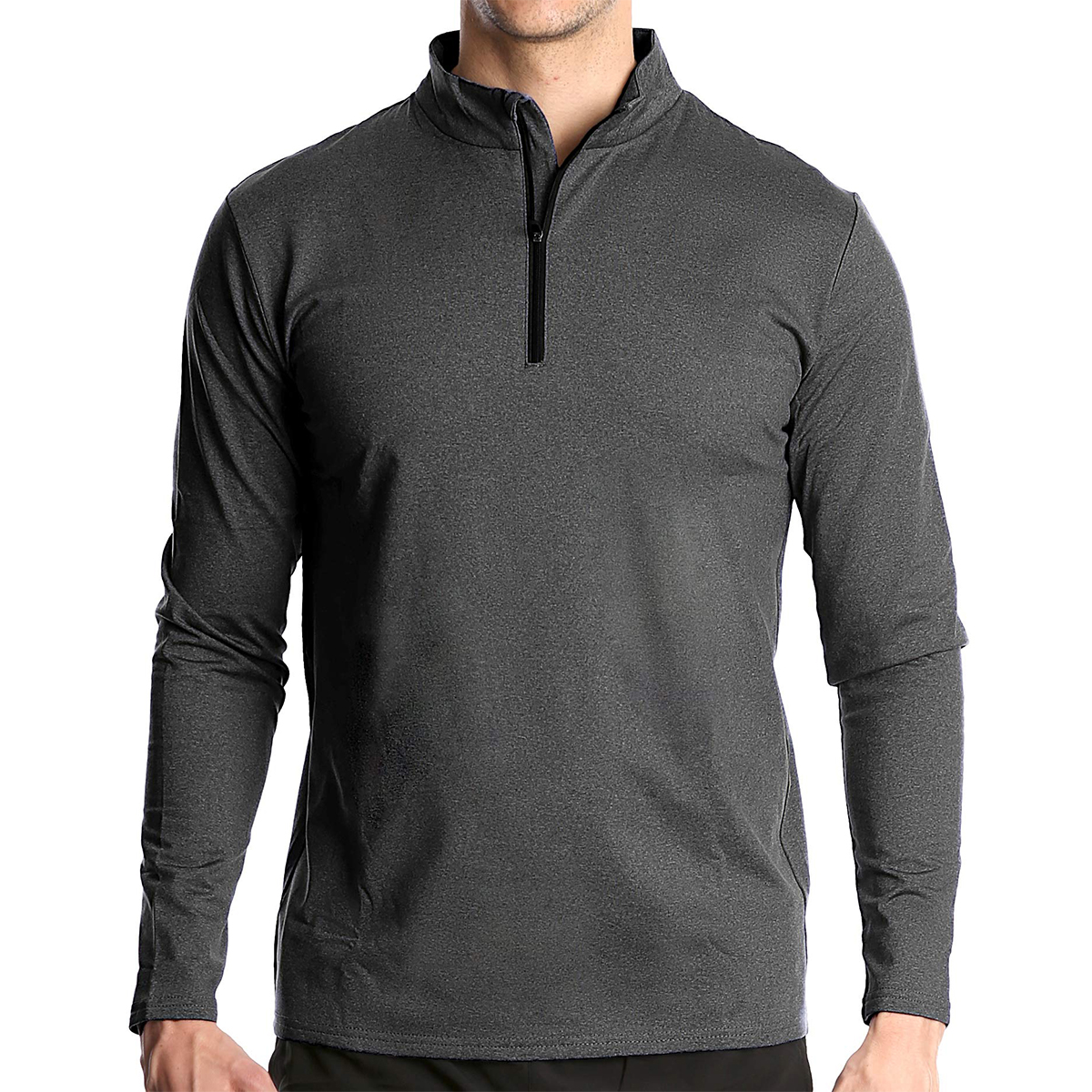 Custom Men's Long Sleeve Half Zip Pull Hoodie Autumn Quarter 1/4 Zip Neck Pullover Sweatshirt Digital Printing Worested Fabric