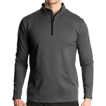 Custom Men's Long Sleeve Half Zip Pull Hoodie Autumn Quarter 1/4 Zip Neck Pullover Sweatshirt Digital Printing Worested Fabric