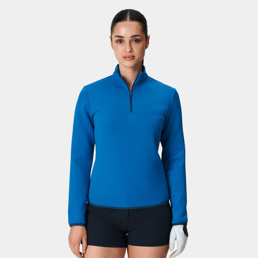 Custom Logo High Quality Long Sleeve Golf Ladies Quarter Zip Sweatshirt Active Wear Pullover