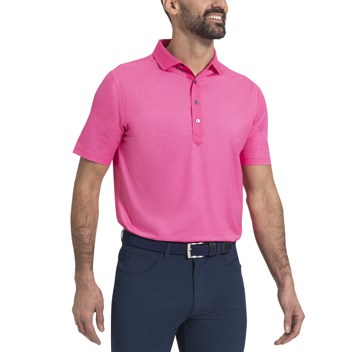 Custom Logo Quick Dry Performance Athletic Casual Spandex Polyester Floral Printed Sublimated Knit Firm Collar Golf Shirt Polos