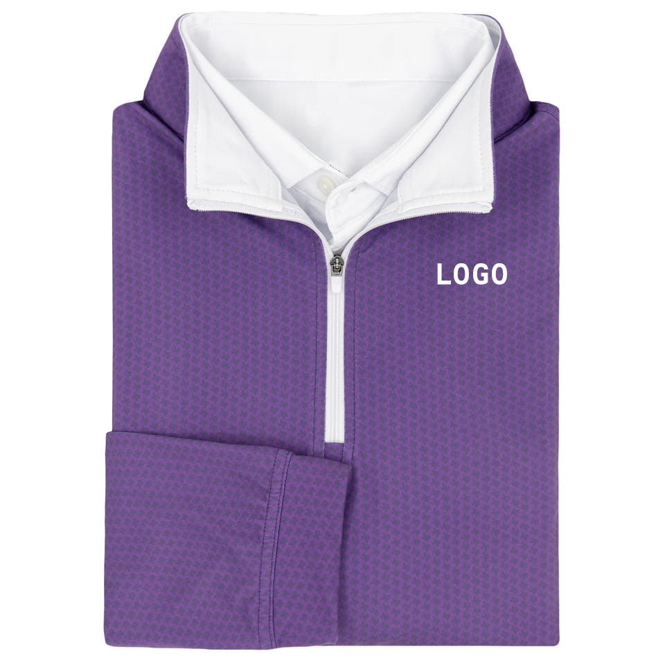 Custom logo Quick Dry Anti-wrinkle Sport Athletic Long Sleeve Polyester Jumper 1/4 Zip Golf Pullover Sweatshirt