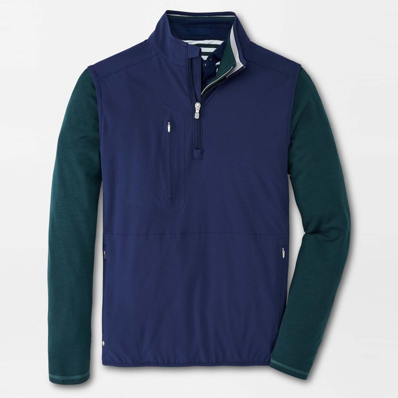 Custom logo 1/4 zip, half-zip, multi-functional golf caddy plus-size men's vests