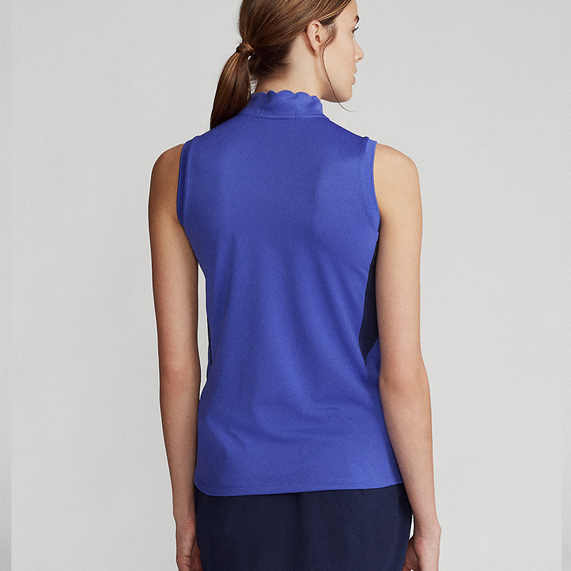 Lady Quick Dry Sleeveless Womans 1/4-zip Golf Polo Shirts Polyester Women T Shirt and Top