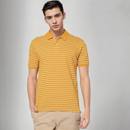 Good Quality Custom Men's Striped Polo Shirts 100% Cotton Breathable Fabric Top Design Short Sleeve Solid Pattern