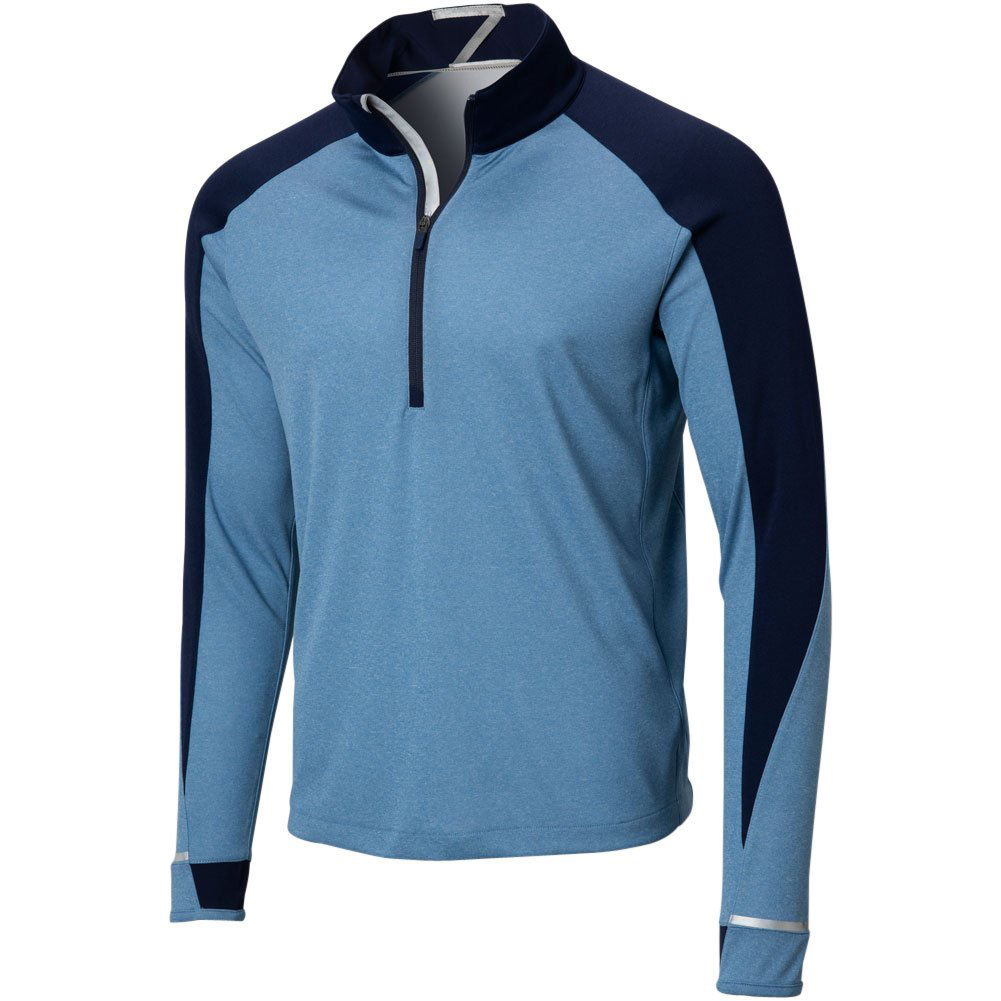Autumn Men's Half Chest Zip-up Collar Pullover Custom Logo Outdoor Sports Polyester Spandex Pullover with Solid Pattern Supplier