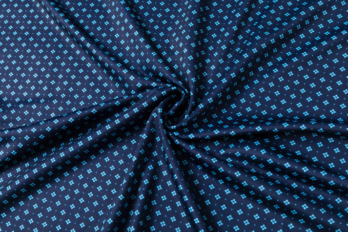 Blue Diamond Polo Shirt - Antimicrobial Quick Dry Slim Fit with Lattice Pattern