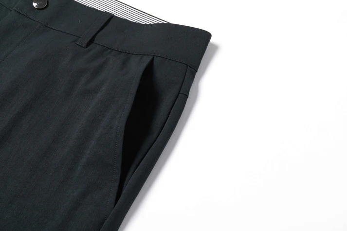 Navy Blue Trousers with Contrast - Colored Waistband