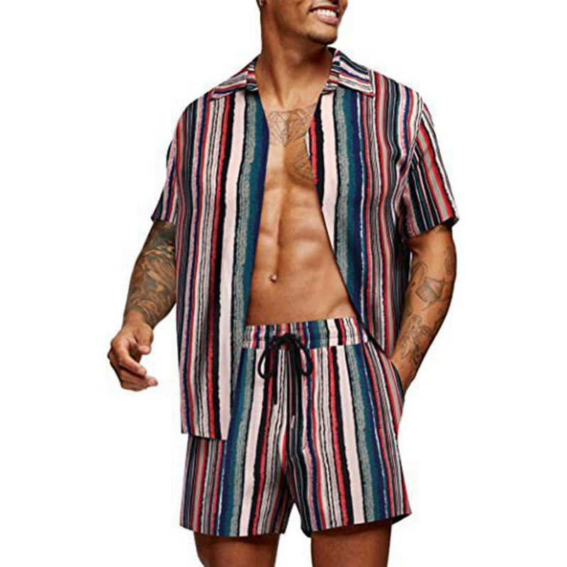 Design Pattern Allover Printing Family Vacation Shirts Custom logo Beach Men Hawaiian Short Sleeve Flower Suits 2pc Sets