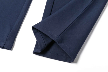 Men's Dark Blue Straight-Leg Trousers