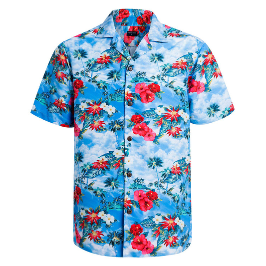 High Quality Design Custom Full Print Button Holiday Men's Shirt Short Fashion Camping Beach Shirt for Men