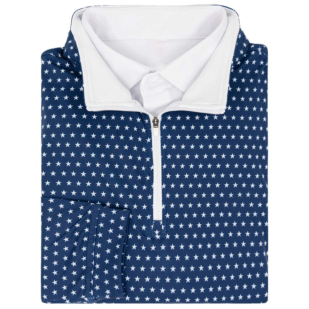Custom High Quality Golf Apparel Men's Quick Drying 1/4 Zip-up Collar Printing Pullover Sweatshirt