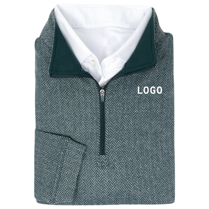 OEM High Quality Lightweight Golf Clothing Apparel Athletic Slim Fit Long Sleeve Polyester 3/4 Zip Pullover Mens Sweatshirts