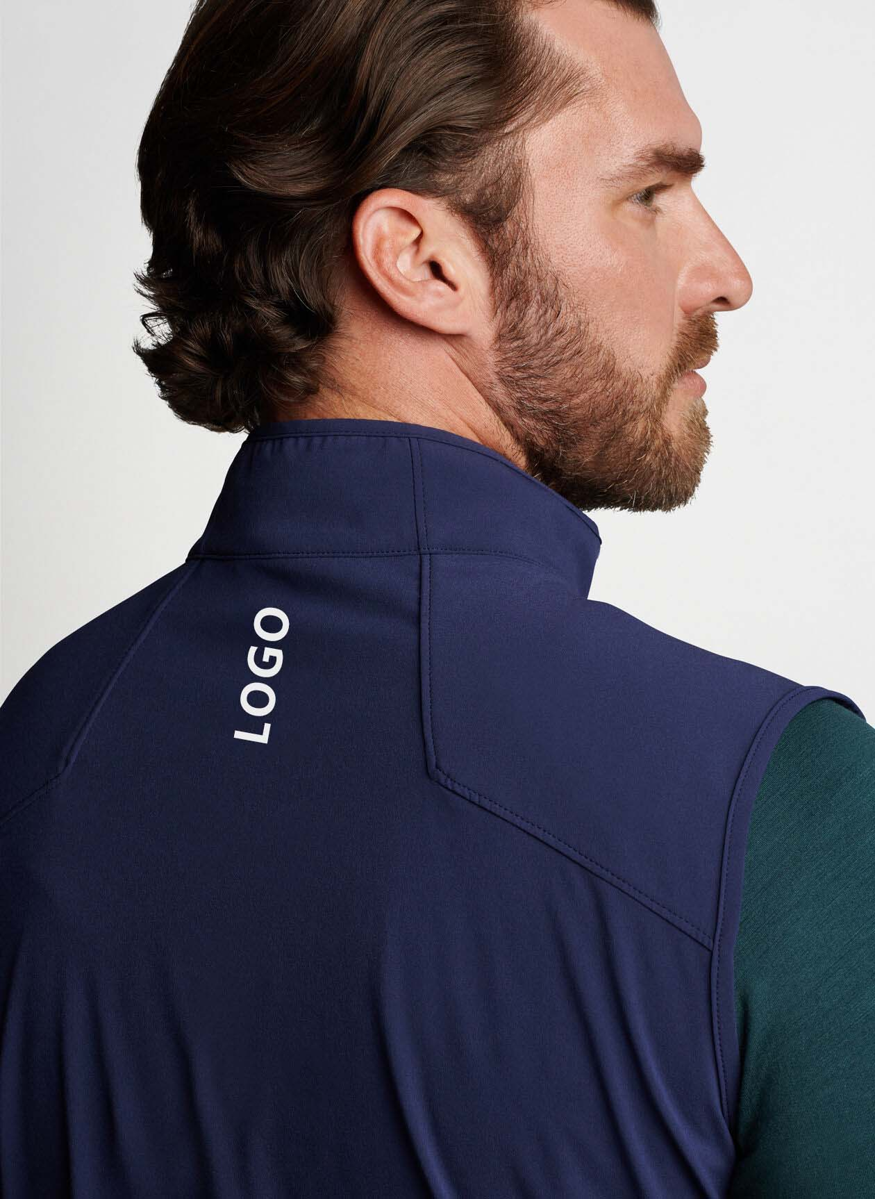 Custom logo 1/4 zip, half-zip, multi-functional golf caddy plus-size men's vests