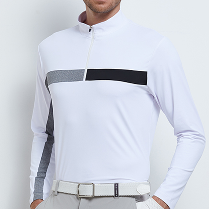 Custom Design Logo Embroidery Bamboo High Quality Long Sleeve Sublimation Performance Zip Neck Men Golf Sweatshirt