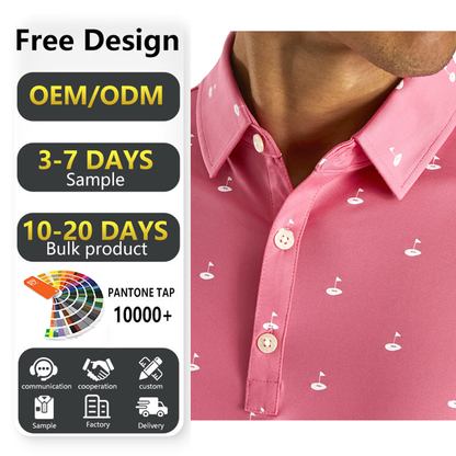 OEM Spandex Polyester Golf Shirts Custom crest Embroidered logo Luxury 4 Way Stretch Casual Golf Polo Shirt for Men