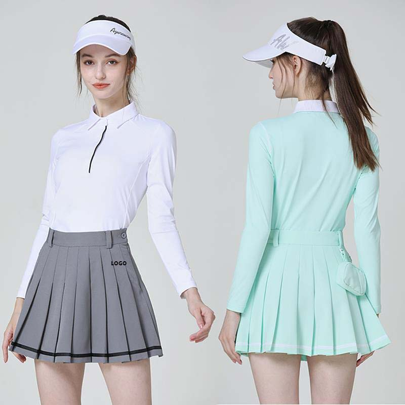 Custom-made women's golf pleated skirts, fashionable sport skirts and women's high-waisted golf skirts