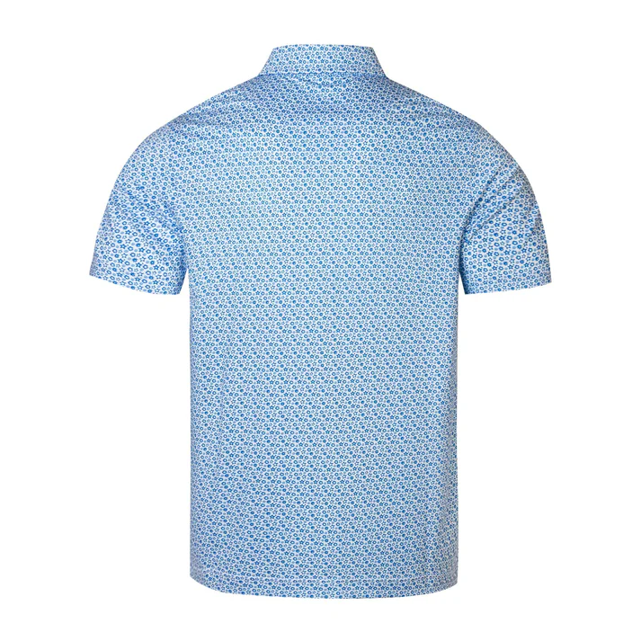 Antimicrobial Quick Dry Polo Shirt with Small Star Pattern in Slim Fit