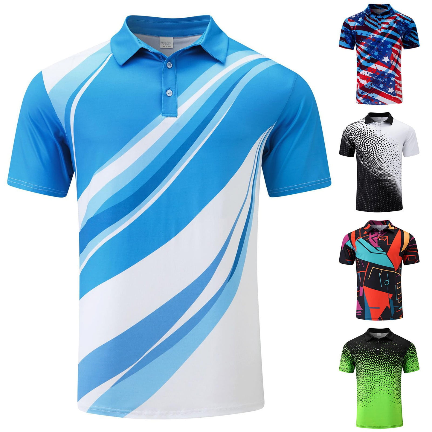 Custom Logo High Quality Breathable Soft Sustainable Printed Casual Loose Golf Polo Shirts for Men
