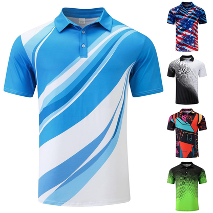 Custom Logo High Quality Breathable Soft Sustainable Printed Casual Loose Golf Polo Shirts for Men