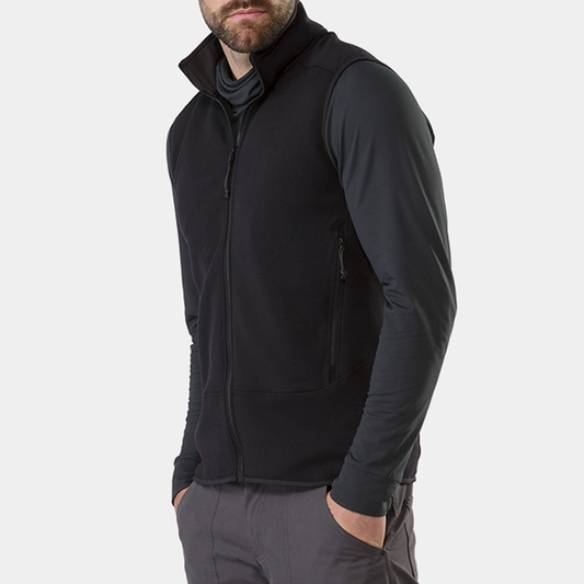 2025 Customized double-sided wool fleece zippered casual golf warm vests