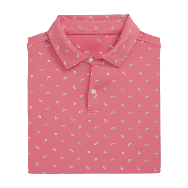 Men's Pink Golf Polo Shirt with Cucumber Patterns - Unique and Stylish Design