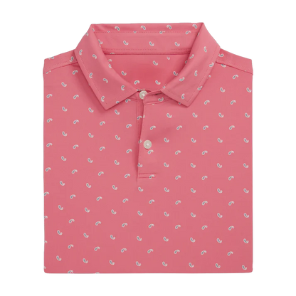 Men's Pink Golf Polo Shirt with Cucumber Patterns - Unique and Stylish Design