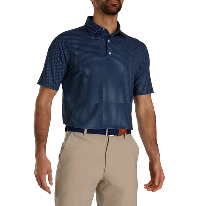 Men's Slim Fit Golf Polo Shirt - Navy Blue High-Performance Checkered Apparel