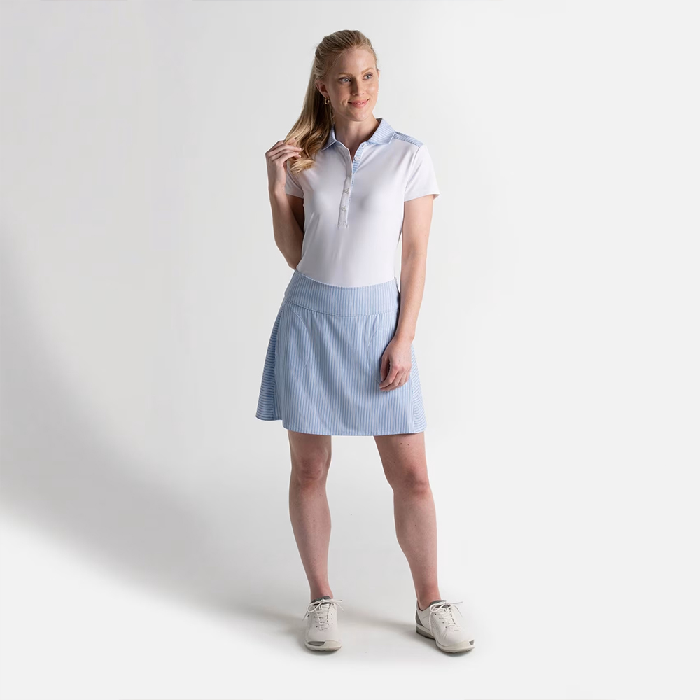 OEM customized high-quality striped ladies' golf and tennis skorts, breathable, for summer sports, with embroidered decorations, looking natural