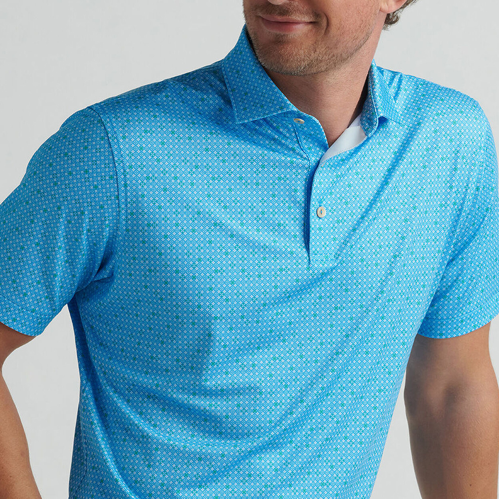 Breathable 100% Polyester Golf Clothing XL Size Breathable Knitted Fabric Print Men's Active Wear for Polo T Shirts Custom Logo