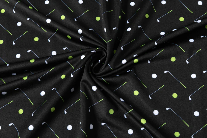 Antimicrobial Golf Polo Shirt - Quick Dry Slim Fit with Golf Equipment Patterns