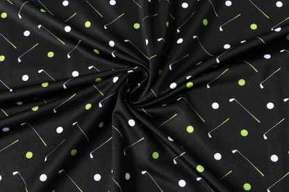 Antimicrobial Golf Polo Shirt - Quick Dry Slim Fit with Golf Equipment Patterns