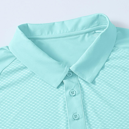 Custom Logo Quick Dry 87% Polyester 13% Elastane Quick Dry Short Sleeve Dry Fit Moisture Wicking Sports 3 Button Golf Polo Shirt