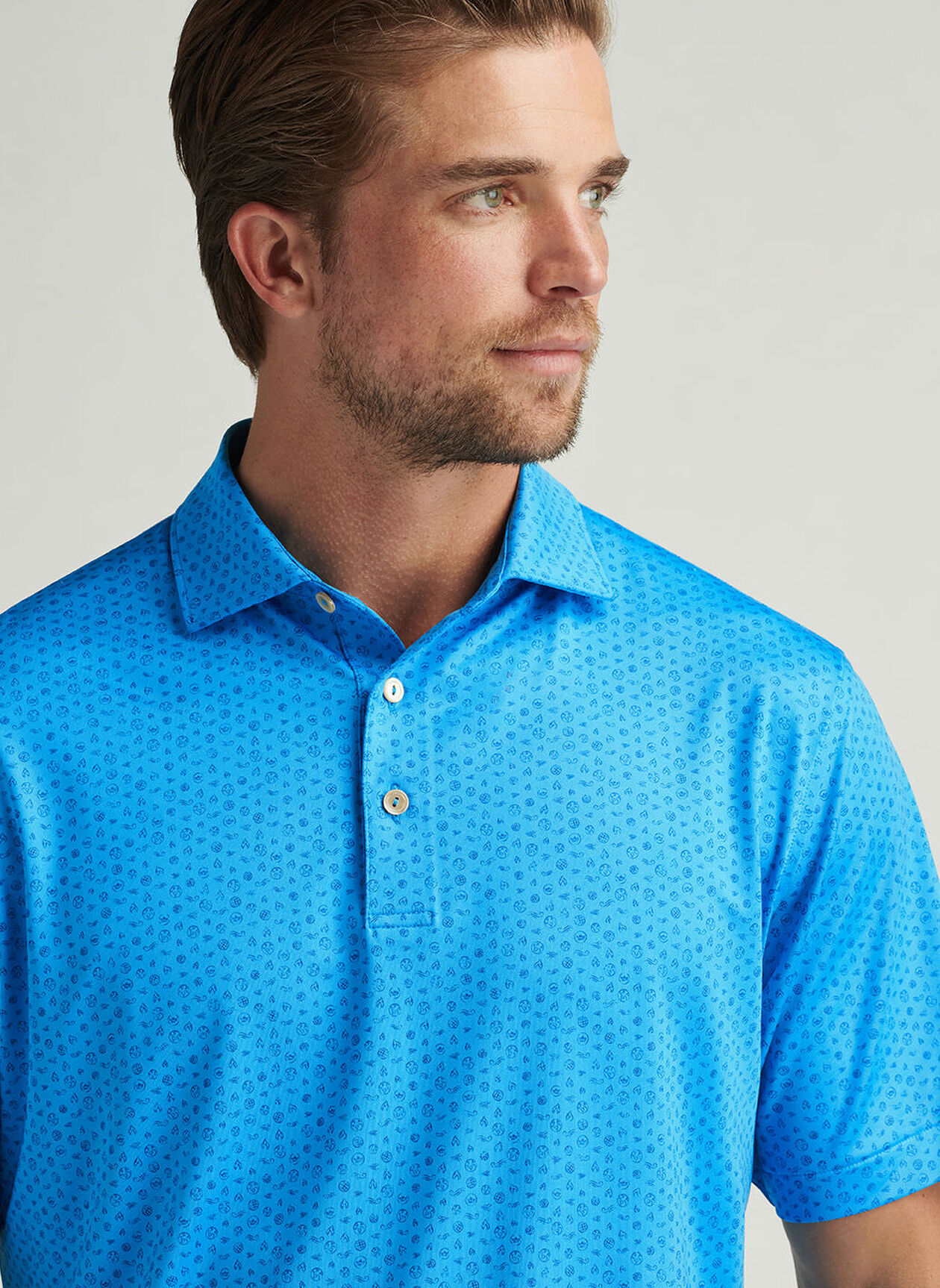 High Quality Men's Short Sleeve Dry Fit Golf for Polo Shirt Customized Logo 90% Polyester 10% Spandex Performance Print Jersey