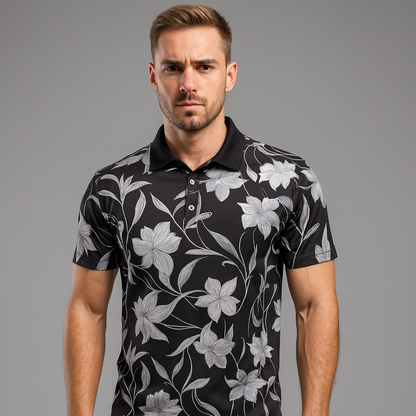 Custom logo All-Over Print Quick Dry Short Sleeve 100% Polyester High Quality Polo Golf Shirt for Men