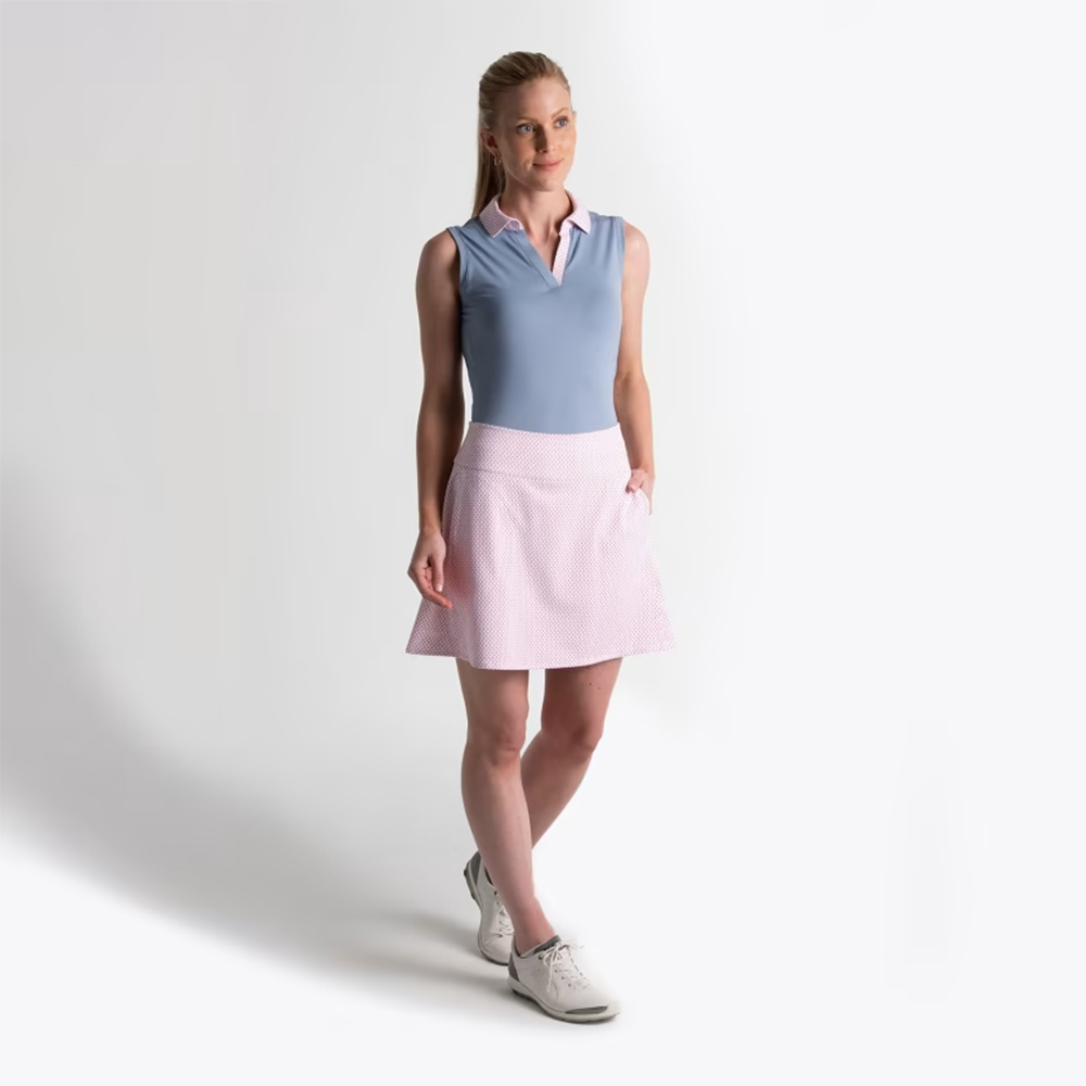 OEM customized high-quality striped ladies' golf and tennis skorts, breathable, for summer sports, with embroidered decorations, looking natural