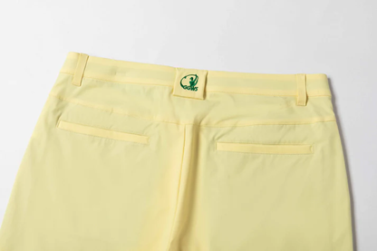 Cream Yellow Wrinkle - Resistant Straight - Leg Casual Pants